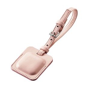 エレコム AirTag用 ホルダー タグ レザー フルカバー カラビナ付 ストラップ付 エアタグ盗難防止 紛失防止 ピンク AT-LTSPN