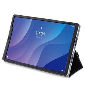 エレコム Lenovo Tab M10 HD 2nd Gen ケース カバー 手帳 フラップ レザー 軽量 ハンドホールドベルト付 ブラック TB-L201PLFBK