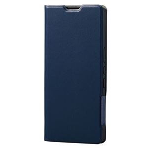 エレコム AQUOS zero6 ケース カバー レザー 手帳 フラップ 薄型 軽量 マグネット ネイビー PM-S214PLFUNV