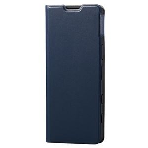 エレコム Xperia 5 III ケース カバー レザー 手帳 フラップ 薄型 軽量 マグネット ネイビー PM-X214PLFUNV