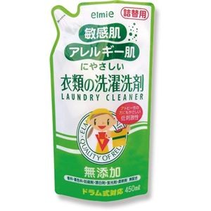(まとめ) コーセー エルミー 敏感肌・アレルギー肌にやさしい衣類の洗濯洗剤 詰替え 450ml 021670 1個 【×5セット】