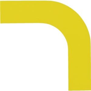 (まとめ) 日本緑十字社 コーナー用ガードテープ(25mm幅用) 黄 屋内用 150013 1パック(10枚) 【×3セット】