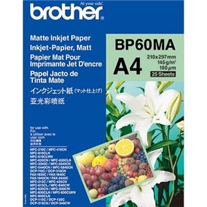 (まとめ) ブラザー インクジェット紙(マット仕上げ) A4 BP60MA 1冊(25枚) 【×5セット】