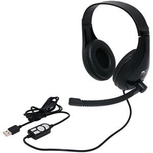 ミヨシ USBヘッドセット シンプルタイプ ブラック UHP-03/BK 1個