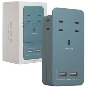 ファーゴ SATI COLOR電源タップ AC4個口+USB2ポート ブルー CT221BL 1個