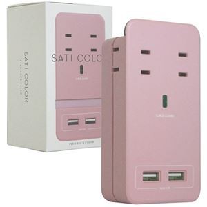 ファーゴ SATI COLOR電源タップ AC4個口+USB2ポート ピンク CT221PK 1個