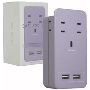 ファーゴ SATI COLOR電源タップ AC4個口+USB2ポート パープル CT221PL 1個