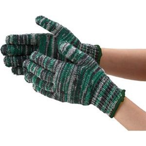 (まとめ) TRUSCO カラー軍手 雑色 緑 TGC-500-G 1パック(10双) 【×5セット】