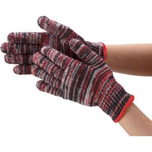 (まとめ) TRUSCO カラー軍手 雑色 赤 TGC-500-R 1パック(10双) 【×5セット】