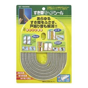 (まとめ) 槌屋 すき間モヘヤシール グレー 9mm×9mm×2m NO9090-GR 1巻 【×5セット】