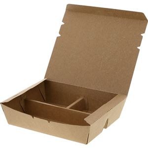 (まとめ) HEIKO 弁当容器 エコランチボックス 3仕切 #004409006 1パック(20枚) 【×3セット】