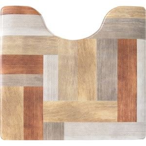 (まとめ) オカ 拭いてお手入れするトイレマット 約55×60cm ウッド 1枚 【×3セット】