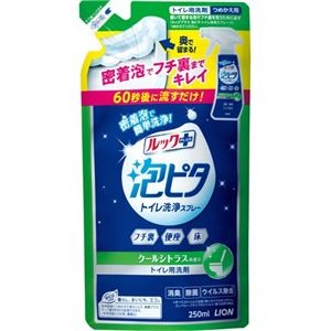 (まとめ) ライオン ルックプラス 泡ピタ トイレ洗浄スプレー クールシトラスの香り つめかえ用 250ml 1個 【×10セット】