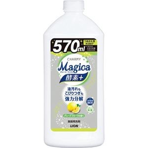 (まとめ) ライオン CHARMY Magica酵素プラス グレープフルーツの香り つめかえ用 570ml 1本 【×10セット】