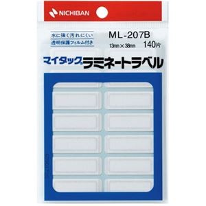 (まとめ) ニチバン マイタック ラミネートラベル 13×38mm 青枠 ML-207B 1セット(1400片：140片×10パック) 【×3セット】