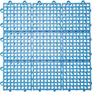 (まとめ) TRUSCO 抗菌・防炎ジョイントスノコ 300×300mm ブルー TJSD30-BL 1枚 【×5セット】