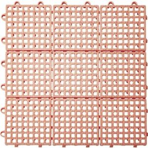 (まとめ) TRUSCO 抗菌・防炎ジョイントスノコ 300×300mm ピンク TJSD30-P 1枚 【×5セット】