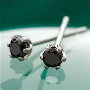 K18　0.1ctブラックダイヤモンドピアス