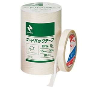 ニチバン フードパックテープ 15mm×50m 白 FPW-15 1パック(10巻)