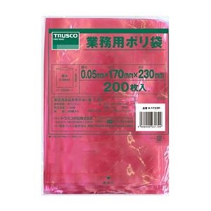 (まとめ) TRUSCO 小型赤色ポリ袋 0.05×230×170mm A-1723R 1パック(200枚) 【×3セット】