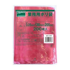 (まとめ) TRUSCO 小型赤色ポリ袋 0.05×200×130mm A-1320R 1パック(200枚) 【×3セット】