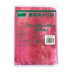 TRUSCO 小型赤色ポリ袋 0.05×300×400mm A-3040R 1パック(200枚)