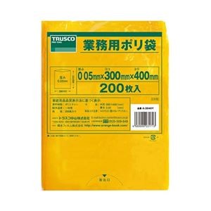 TRUSCO 小型黄色ポリ袋 0.05×300×400mm A-3040Y 1パック(200枚)
