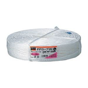 (まとめ) TRUSCO PPロープ 幅4mm×長さ300m 白 PP-4300 1巻 【×3セット】