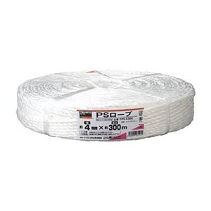 (まとめ) TRUSCO PSロープ 4mm×300m TPS-4300 1巻 【×3セット】