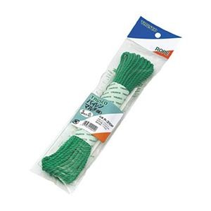(まとめ) TRUSCO パイレンマルチカラーロープ φ3mm×10m 緑 R-310P-GN 1巻 【×5セット】
