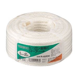 TRUSCO ビニロン金剛打ロープ 6mm×20m コイル巻 R-620K 1巻