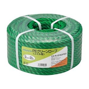 TRUSCO PEグリーンロープ 12mm×30m コイル巻 R-1230PEG 1巻