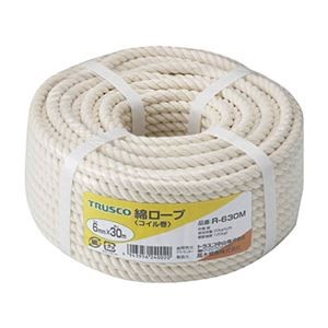 TRUSCO 綿ロープ φ6mm×30m コイル巻 R-630M 1巻