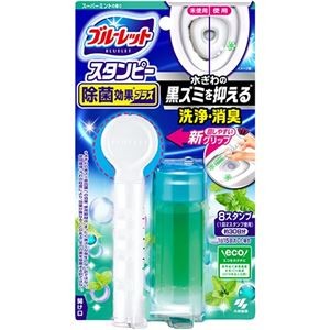 (まとめ) 小林製薬 ブルーレット スタンピー 除菌効果プラス 本体 スーパーミントの香り 1個 【×10セット】