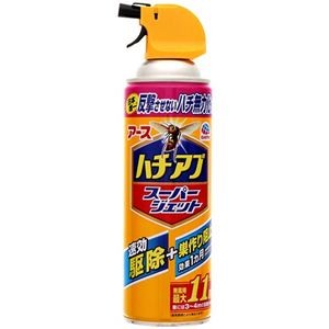 (まとめ) アース製薬 ハチの巣を作らせないハチアブスーパージェット 455ml 1本 【×3セット】