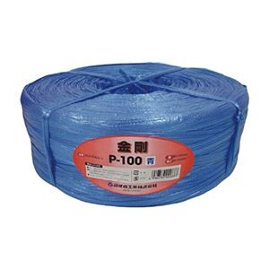 (まとめ) 司化成工業 ツカサ 手結束用PP縄(ツカサテープ) 青 P-100B 1巻 【×3セット】