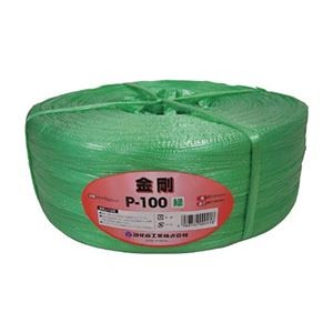 (まとめ) 司化成工業 ツカサ 手結束用PP縄(ツカサテープ) 緑 P-100GN 1巻 【×3セット】