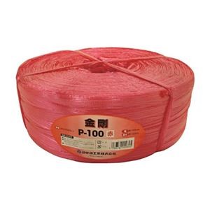 (まとめ) 司化成工業 ツカサ 手結束用PP縄(ツカサテープ) 赤 P-100R 1巻 【×3セット】