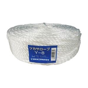 (まとめ) 司化成工業 ツカサ PP融着 三本撚ロープ(ツカサロープ) Y-8 1巻 【×3セット】