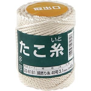 (まとめ) 高木綱業 高木 たこ糸 綿撚り糸 #40 22-8181 1巻 【×3セット】