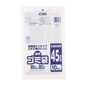 (まとめ) ワタナベ工業 透明ゴミ袋(再生原料タイプ) 45L U-45 1パック(10枚) 【×20セット】