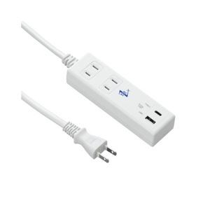 【5個セット】 YAZAWA 国内海外兼用 2AC2USB3.9A1m タイプC付 VFC39A2AC1CX5