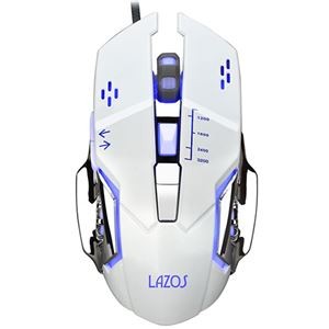 【10個セット】 リーダーメディアテクノ 有線ゲーミングマウス 6ボタン ホワイト L-MSG6-WX10