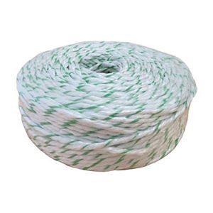 (まとめ) 司化成工業 ペッピーロープ 白/緑 PY-15-300 1巻 【×3セット】