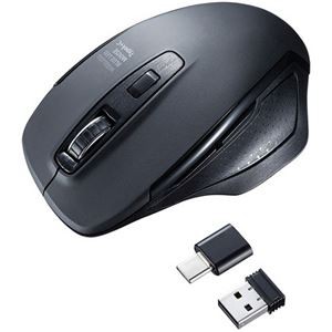 (まとめ) サンワサプライ 静音ワイヤレスブルーLEDマウス ブラック MA-WBLC169BK 1個 【×3セット】