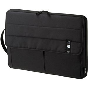 (まとめ) サンワサプライ カジュアルPCインナーケース 13.3型ワイド対応 ブラック IN-CA13BK 1個 【×3セット】