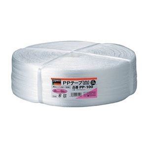 (まとめ) TRUSCO PPテープ 幅100mm×長さ1000m 白 PP-100 1巻 【×5セット】