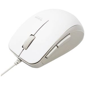 エレコム 抗菌 有線静音BlueLEDマウス 5ボタン Mサイズ ホワイト