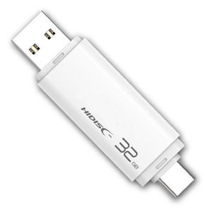 HIDISC USBメモリー Type-C/A 32GB ホワイト HDUF134C32G3C