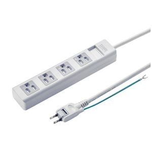 サンワサプライ シャッタータップ 4個口 5m ホワイト TAP-SH3450MG